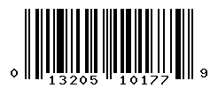 UPC barcode number 013205101779