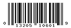 UPC barcode 013205106019