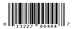 UPC barcode number 013227004447