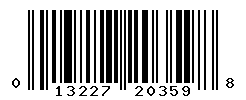 UPC barcode number 013227203598