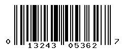 UPC barcode number 013243053627