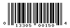 UPC barcode number 013305001504