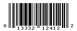 UPC barcode number 013332124122