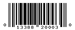UPC barcode number 013388200030