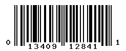 UPC barcode number 013409128411