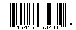 UPC barcode number 013415334318