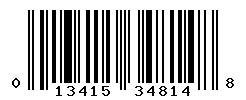 UPC barcode number 013415348148