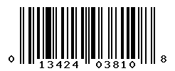 UPC barcode number 013424038108