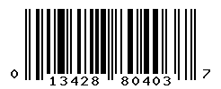 UPC barcode number 013428804037