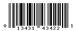 UPC barcode 013431434221