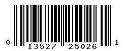 UPC barcode number 013527250261