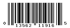 UPC barcode 013562119165