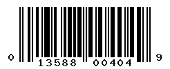 UPC barcode number 013588004049