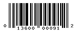 UPC barcode number 013600000912