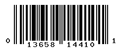 UPC barcode number 013658144101