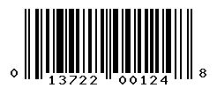 UPC barcode number 013722001248