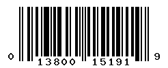 UPC barcode number 013800151919