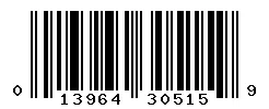 UPC barcode 013964305159