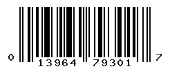 UPC barcode number 013964793017