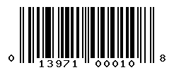 upc 013971000108 barcode image