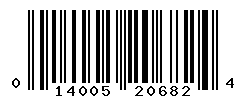 UPC barcode number 014005206824