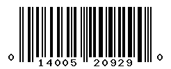 UPC barcode number 014005209290