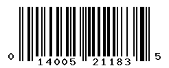 UPC barcode number 014005211835