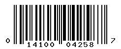 UPC barcode number 014100042587