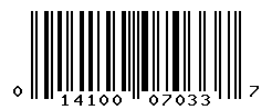 UPC barcode number 014100070337