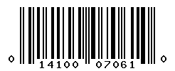 UPC barcode number 014100070610