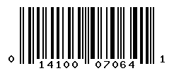 UPC barcode number 014100070641