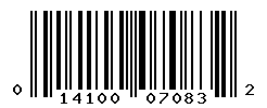 UPC barcode number 014100070832
