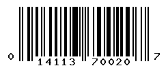 UPC barcode number 014113700207