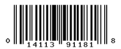 UPC barcode number 014113911818