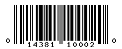 UPC barcode 014381100020