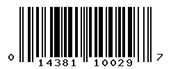 UPC barcode 014381100297