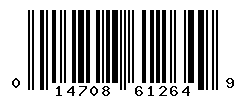 UPC barcode number 014708612649