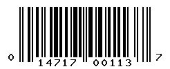 UPC barcode number 014717001137