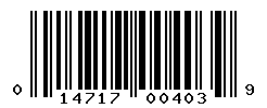 UPC barcode number 014717004039