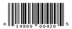 UPC barcode number 014800004205