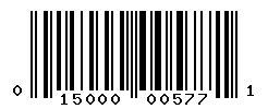 UPC barcode number 015000005771