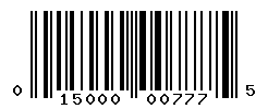 UPC barcode number 015000007775