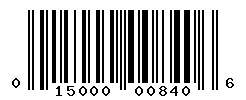 UPC barcode number 015000008406