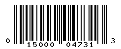 UPC barcode number 015000047313