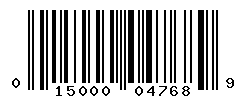 UPC barcode number 015000047689