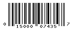 UPC barcode number 015000074357