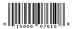 UPC barcode number 015000076108