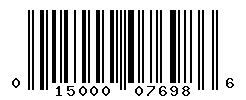 UPC barcode number 015000076986