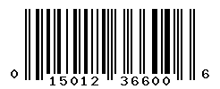 UPC barcode number 015012366006