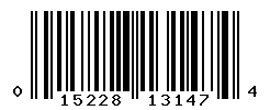 UPC barcode number 015228131474